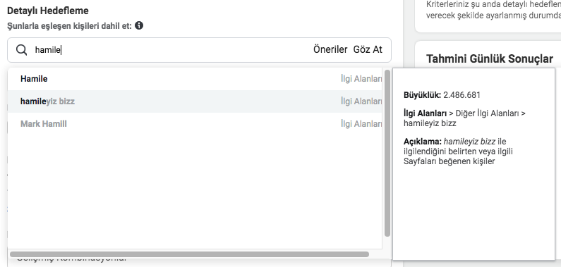 facebook rakip hedeflemesi