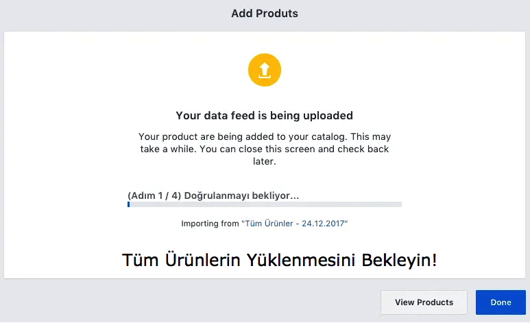 facebook katalog ürün yükleme