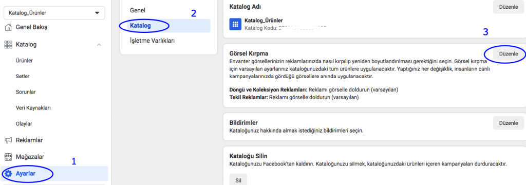 facebook ürün kataloğu