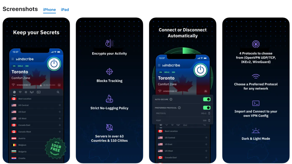 Ücretsiz İphone Vpn - Mobil Ücretsiz İphone Vpn Windscribe