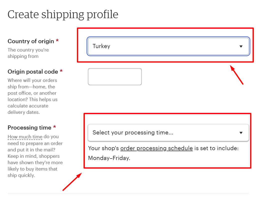 Etsy Kargo Gönderimi - Pazaryerleri Etsy Kargo Gönderim Ayarları Ülke Seçimi