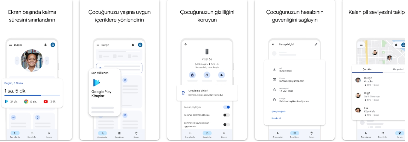 google family link eşinizi ve cocuklarınızı takip edin.