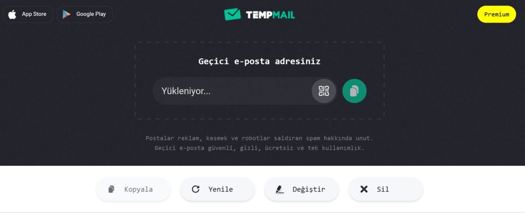 temp-mail geçici e posta oluşturma sitesi