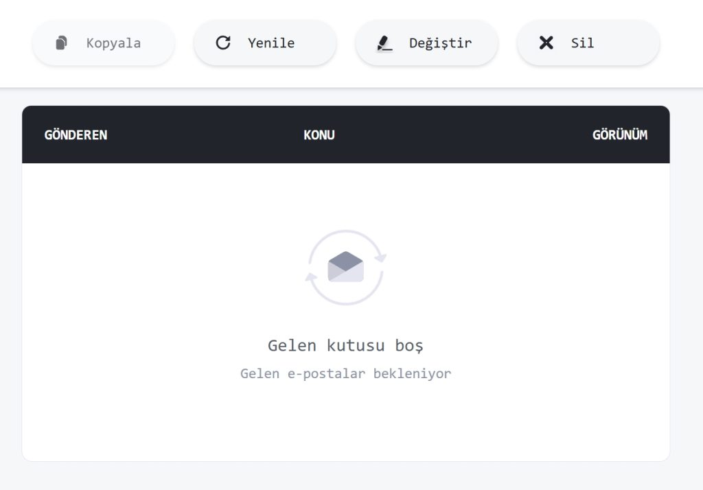 temp-mail geçici e posta gelen kutusu 